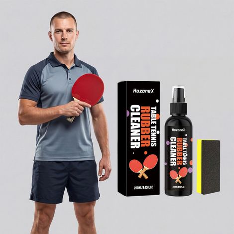 Tischtennisschlägerreiniger für die tägliche Schlägerpflege, schonende Reinigung und Fleckenentfernung, beschädigt das Gummi nicht – 250 ml -- BIEMMEDUE (1/5)