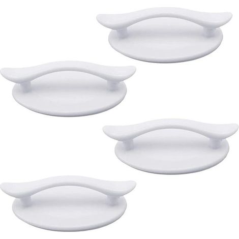 4 Pièces Poignées Autocollantes en Plastique Blanc Adhésif pour Portes et Fenêtres Placards Tiroirs Placards (8,3 x 4,9 cm) (1/4)