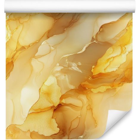 Carta da parati color oro inchiostro, crema e giallo per soggiorno e camera da letto, 50x1000 cm (1/5)