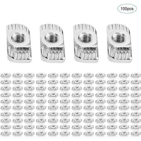 100 Stück T-Muttern nach europäischer Norm, 30T Gewinde-Gleitmuttern für Aluminiumprofile, M4