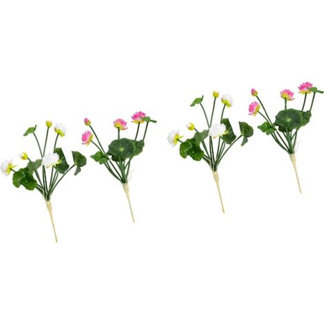 4pièces Décoration De Lotus Artificiel pour Maison Et Jardin Accessoire De Décor pour Salle De Séjour Balcon Et Table à Manger Ambiance Romantique Et Chaleureuse (1/5)