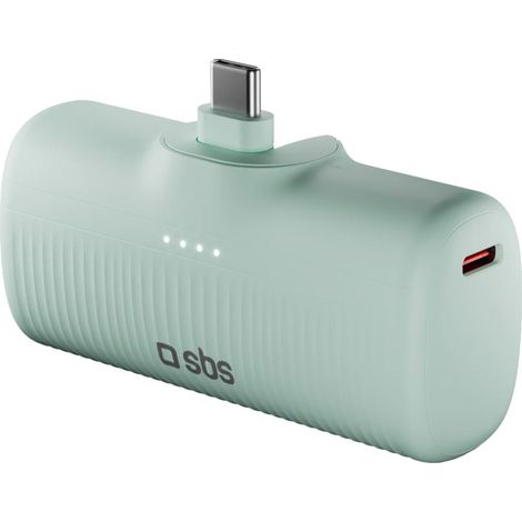 EcoPower 5000 mAh 10W Powerbank mit integriertem USB-C-Anschluss – Grün (1/5)