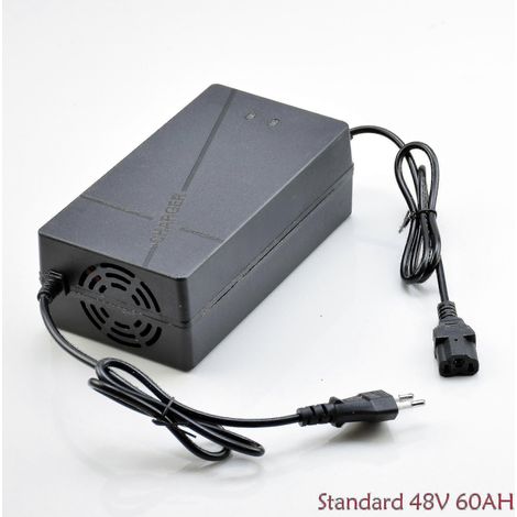 Chargeur intelligent pour batteries au plomb-acide 48 V, 60 V, 72 V et 96 V (50 Ah et 60 Ah), compatible avec les tricycles électriques, vélos, scooters, quads et autres véhicules électriques. (1/5)