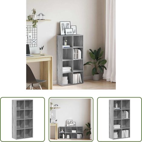 vidaXL Sideboard - Bücherregal/Sideboard Grau Sonoma 66×30×130 cm Holzwerkstoff (1/5)