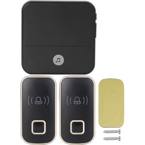 Sonnette sans fil 300 m avec carillon 110 dB pour seniors malentendants – 1 récepteur + 2 émetteurs (1/5)