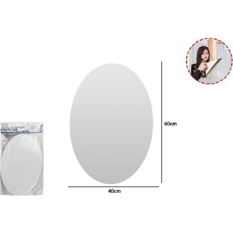 TrAdE Shop Traesio - Specchio Adesivo Forma Ovale Adesiva Murale Arredamento Casa 40 X 60 Cm - (1/2)