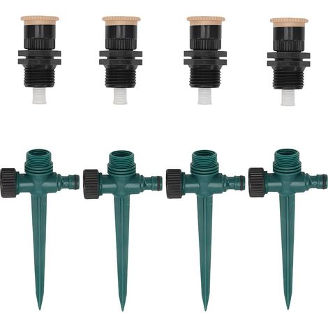 4 Piece Garden Sprinkler, Lawn Sprinkler, Automatic 360° Rotating, Adjustable Irrigation Sprayer for Garden, Lawn, Plants, Vegetables, Flowers, Pastoral Yard (Green) (1/5)