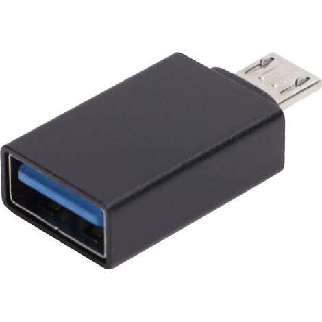 Micro-USB-OTG-Adapter für Android, Datenübertragung und Ladeanschluss, Schwarz