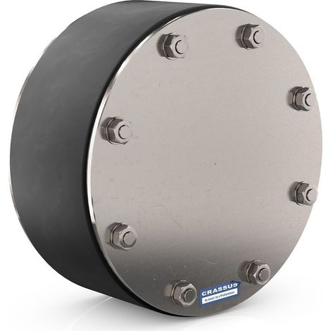 Bouchon borgne CR Pressd. Type DD, DN 80 mm jusqu'à 3 bar, joint : 40 mm, EPDM / V4A