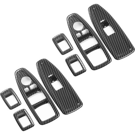 Set mit 8 Dekoren für die Fensterheberknöpfe der BMW 1er, 3er und 4er Reihe 3GT F20 F30 F31 F34 F36, Dekorblenden aus ABS und Kohlefaser. (1/5)