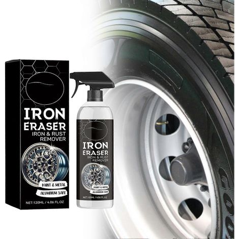 Spray antirouille Iron Eraser, spray antirouille en poudre pour jantes et peinture de voiture, action rapide, élimine la rouille et la poussière de frein. (1/5)