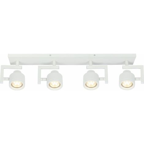 Plafonnier 4 spots orientables blanc Alenis 2 GU10