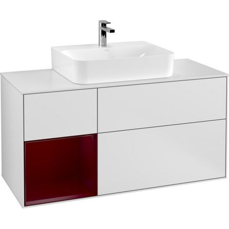 V&B Waschtischunterschrank Wandbeleuchtung Finion 120cm, Pl wh. m, Reg li Peo, wh. m Lac (1/2)