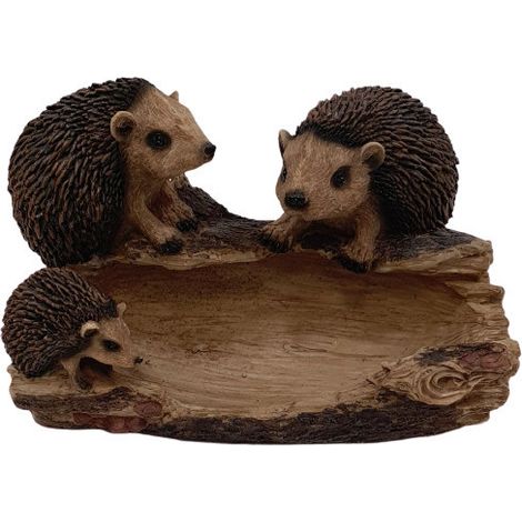 Figurendiscounter Vogeltränke Igel Dekofigur 19 x 30 x 19 cm Figur Polyresin