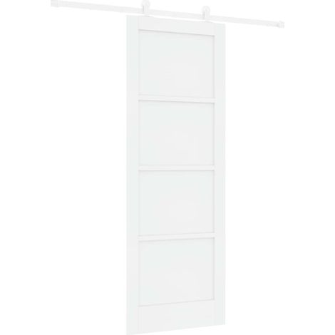 Porte coulissante 78 x 211 cm Bois d'ingénierie Blanc vidaXL (1/5)