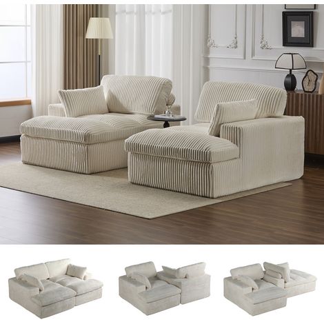Modulares Cordsofa, Doppelschlafsofa, geeignet für kleine Wohnungen
