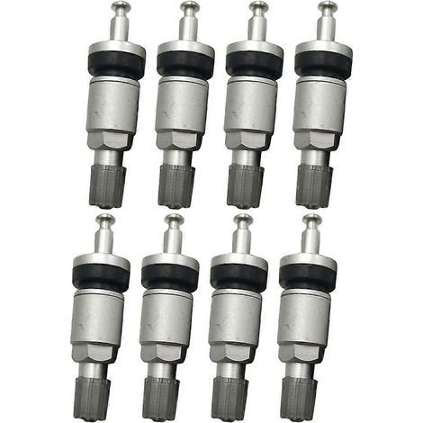 Lot de 8 valves TPMS pour pneus tubeless en alliage, compatibles avec les systèmes de surveillance de la pression des pneus (capteur de pression). (1/5)