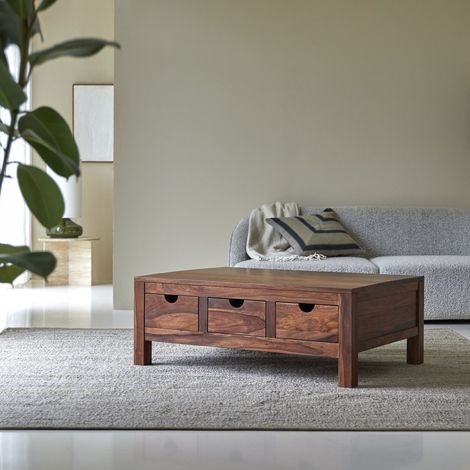 Table de salon en bois de palissandre 110x75 Oliver (1/5)