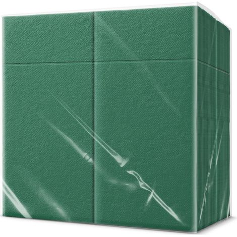 PAW - Tovaglioli tascabili Airlaid (39 x 40 cm) I 50 pezzi I A tinta unita I Tipo di tessuto I Decorazione da tavola elegante I HoReCa I Per occasioni come matrimoni, feste I Color: Dark Green (1/5)