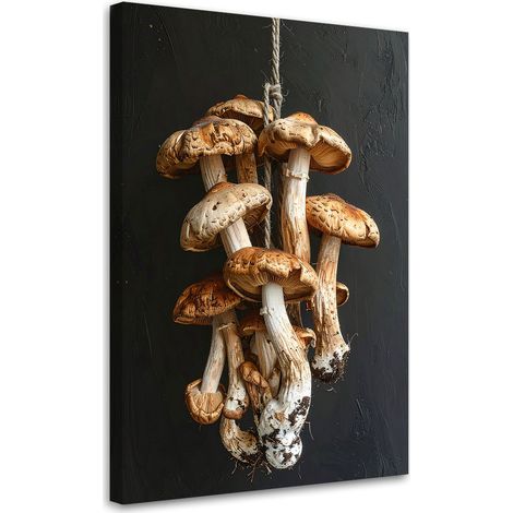 Quadro su tela, Funghi di bosco essiccati, 70x100 (1/5)