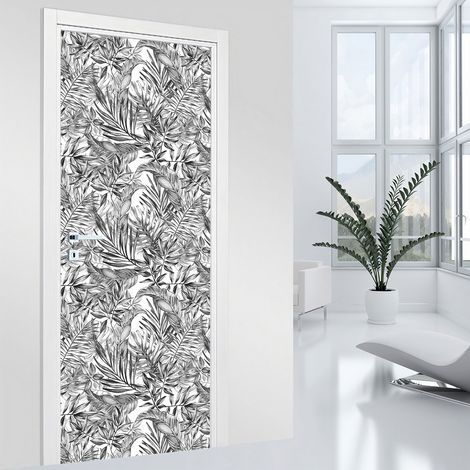 Stickers pour porte - Feuilles - 73 x 205 cm - Adhésif MAT (1/2)