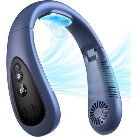 Climatiseur de cou, ventilateur de cou portable avec plaque de refroidissement à 360°, ventilateur USB rechargeable 5000 mAh (1/2)