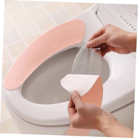 4er-Pack waschbare, wiederverwendbare, selbstklebende, weiche Universal-WC- Sitzbezüge mit Heizung