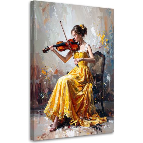 Tabelau sur Toile, Femme jouant du violon,20x30 (1/4)