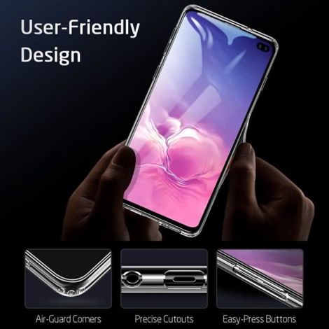 Coque Samsung Galaxy S10 Plus - Verre Trempé 9H - Bordures TPU Souples - Protection Complète - 1 Pièce (1/4)