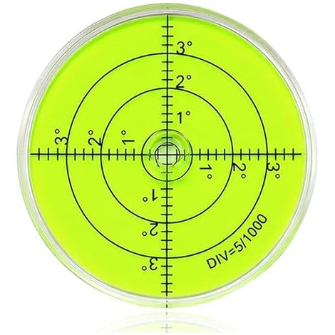 Niveau de bulle ronde 60mm, Précision avec échelle, Idéal pour aligner les caméras, trépieds, balances et machines, Compact Lightweight pour bricolage (1/5)