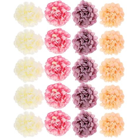 20 petites têtes de fleurs artificielles pour mini-compositions florales et loisirs créatifs. (1/5)