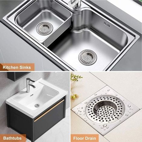 Set di 4 Passoire per Lavandino in Acciaio Inossidabile, Filtro Cucina 70x50x7mm (1/3)