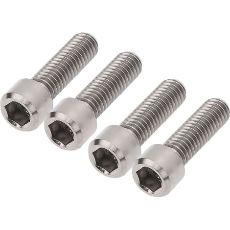 Lot de 4 vis de fixation M6x20 mm pour étrier de frein à disque en alliage de titane, couleur titane, pour système de freinage de VTT. (1/5)