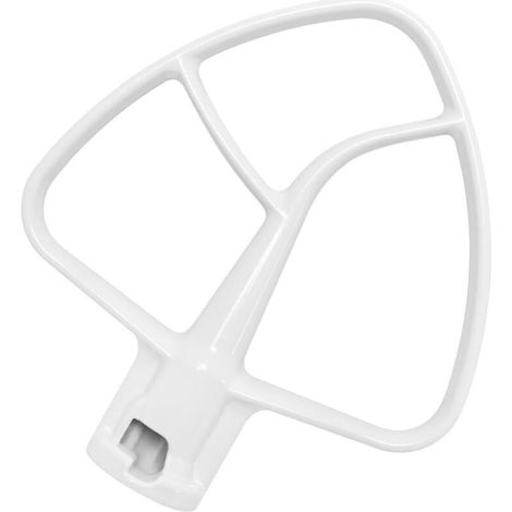 K45B Flat beater with coating for KitchenAid 4.5 to 5 liter mixers. Mixer paddle compatible with tilt-head kitchen attachments. White