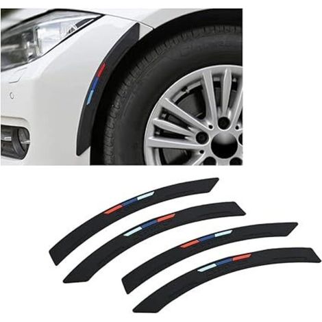 SHINING HOUSE Élargisseur de Passage de Roue de Voiture - Autocollant Universel - Protection Anti-Collision - Élargissement d'aile de Roue - Décoration - Lot de 4 - Noir