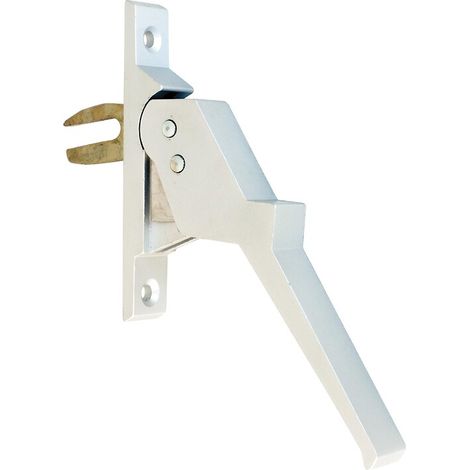 Poignée à levier de rénovation pour menuiserie alu ou acier – Entraxe 94mm – Fourche 32mm – Finition anodisé argent – Argenta