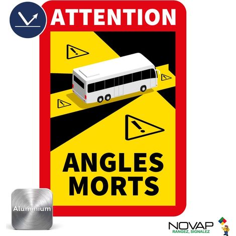 Panneau Angles morts pour bus - Rétroréfléchissant Classe 1 - Alu 250x170mm - 4016030 (1/3)