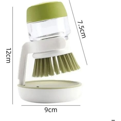 1 pièce Distributeur de savon, brosse à vaisselle, bac de drainage — vert, ergonomique, avec support de rangement pour cuisine