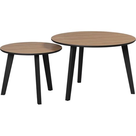 Ronin Couchtisch Set mit 2 Eiche Dekor.