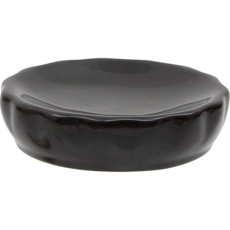 Colorama-seifenhalter aus keramik, durchmesser 11 cm, schwarz - 5five