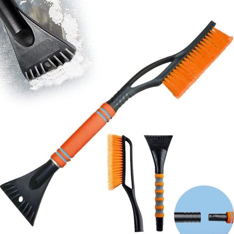 Cepillo para nieve de coche, rascador de hielo y cepillo para nieve 2 en 1, rascador de nieve y cepillo para nieve desmontables, pala telescópica para hielo de coche, para coches, camiones, SUV y vehí (1/5)