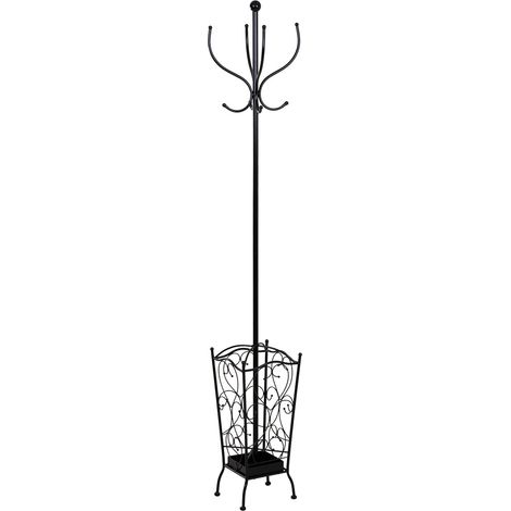 Perchero de metal con 4 ganchos 35x35x181h cm. (1/5)