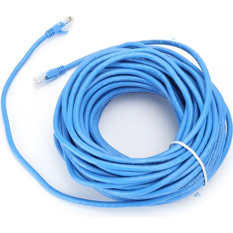 Câble réseau Gigabit RJ45 Ethernet LAN, cordon de brassage en cuivre sans oxygène, bleu, 20 mètres/22 yards (1/5)