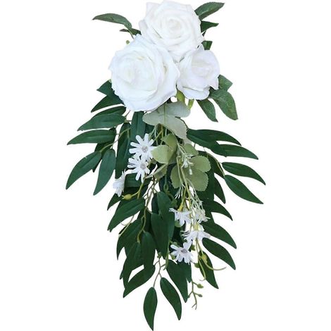 Fleurs artificielles pour dossier de chaise, décoration florale pour mariage, chaise de réception, banc de cérémonie (1/4)