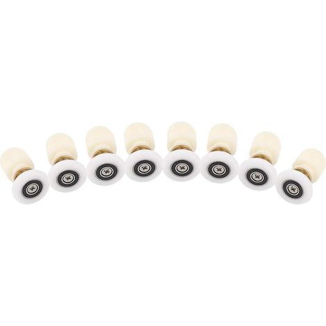 Lot de 8 roulettes en laiton de 25 mm pour portes de douche, à remplacer dans les parois de douche coulissantes en verre.-AquaForge (1/5)