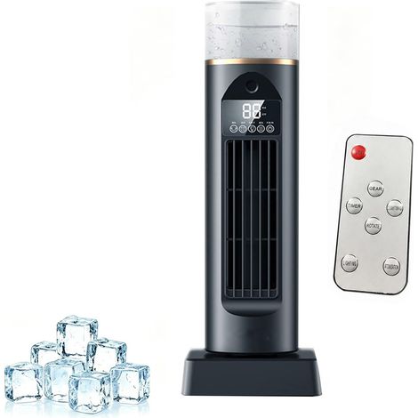 Ventilateur de climatisation – ventilateur de refroidissement sans pales, air froid et silencieux, humidificateur évaporatif avec minuterie et télécommande (1/5)