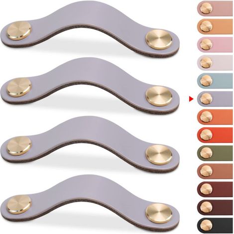 maniglie per mobili in pelle, pomelli per ante di armadietti, pomelli per cassetti in pelle, maniglie per mobili vintage per armadi, cassettiere, cucina, bagno (grigio, 128 mm)