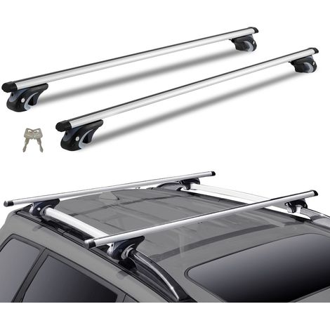 Barres de toit universelles aluminium 137,2 cm, capacité 90,7 kg, réglables avec verrous, SUV berline, usage polyvalent (1/5)