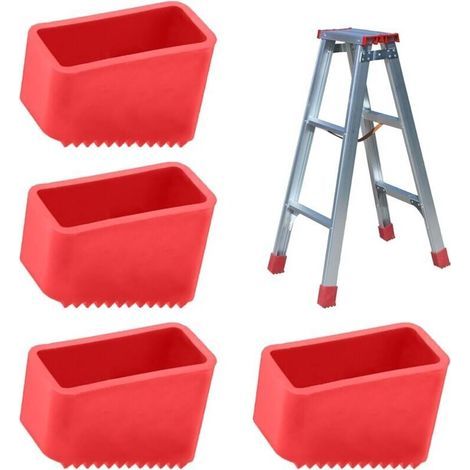 4 Pièces Couvre-Pieds D'échelle, Embout Escabeau de Remplacement Capuchons De Pieds de Rechange Universels, Protections de Patins en Caoutchouc (1/4)