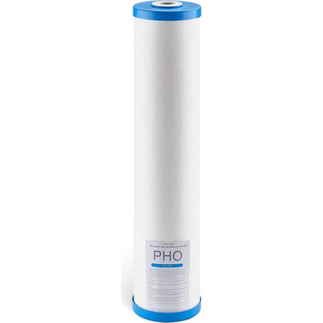 Cartouche de Rechange pour Filtre à Eau Toute la Maison 1PC 115x507 mm, Filtre de Remplacement pour Système de Filtration d'Eau Domestique, Inhibiteur de Tartre Polyphosphate, Réduit le Chlore (1/5)
